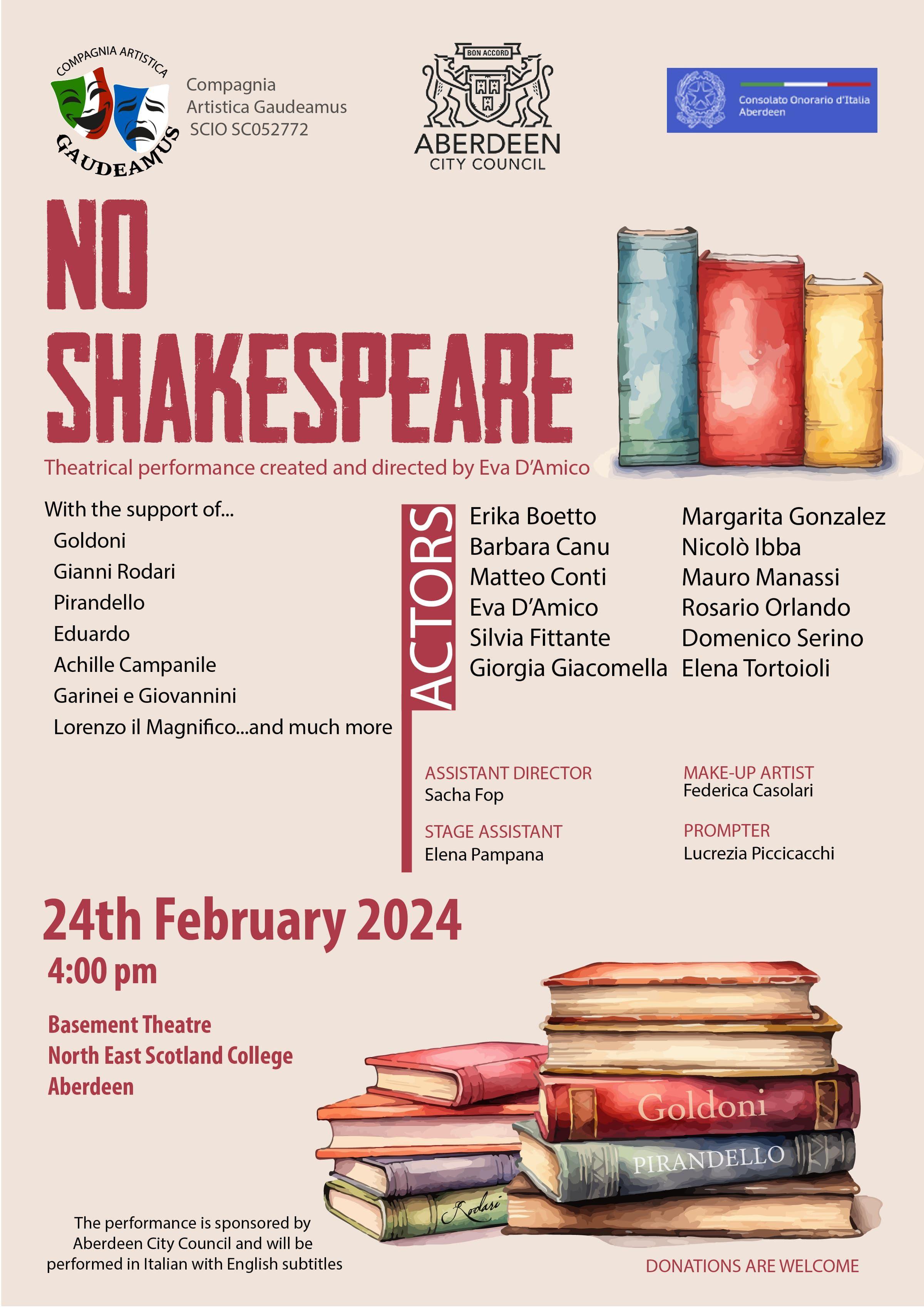 No Shakespeare — locandina